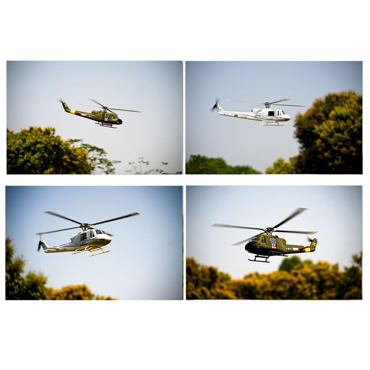 Elicottero RC per adulti, UH1-V4 Huey 470-Class 2.4G RC 6CH aereo elettrico con controllo di volo H1, quattro modalità di volo e posizionamento GPS, regalo per lui (versione RF)