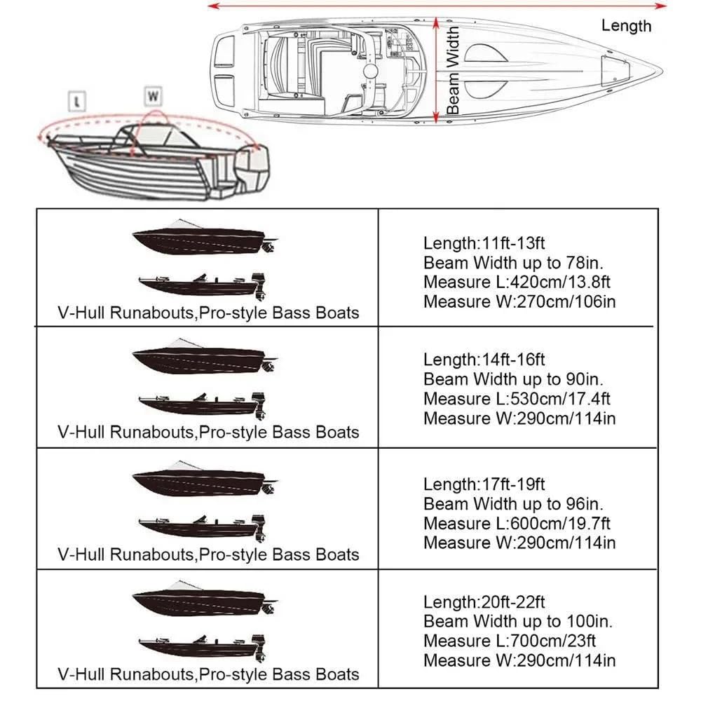 Telo copribarca 1 pz. Telo Copri Barca per Yacht, Anti-UV, Impermeabile, Antipolvere, Resistente, 210D, in Tela per Barche, Accessori per Barche Copertura per Barca