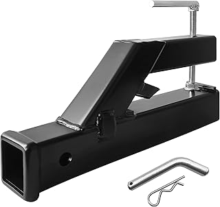 SKYMIRO Clamp on Tractor Trailer Ball Bucket 2'' Fit Hitch Mount Receiver Adapter Tractor Bucket Attachments Compatible with John Deere Front Loader Black