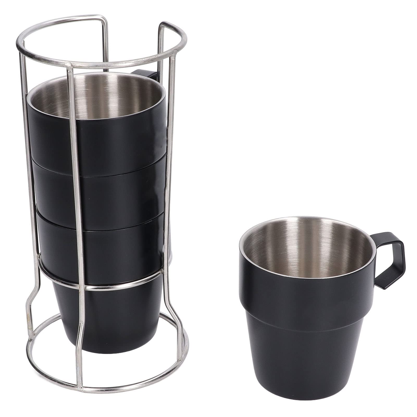 Fafeicy Kaffeetasse Edelstahl Becher Set 4 Stück 300 Ml Doppelwandig für