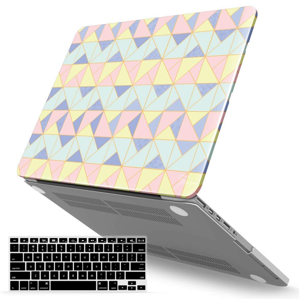 IBENZER MacBook Pro 13 Inch Case 2012-2015, Soft Touch Hard Case Shell Cover with Keyboard Cover for Apple MacBook Pro 13 with Retina Display A1425 1502, Angle Quartz, MRD13AGQZ+1A