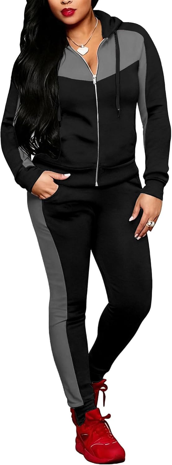 Bealin Women's Jogging Sets 80s 90s Two Piece Outfits Sweatsuit Long Sleeve Zip Tops and Sweatpants Workout Tracksuit Sets - Image 2