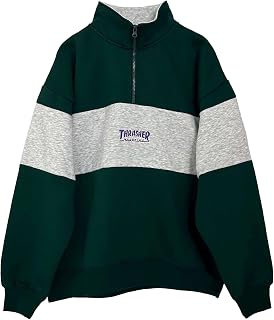 Thrasher 内里起绒 运动衫 男士 半拉链 运动衫 配色切换 上衣