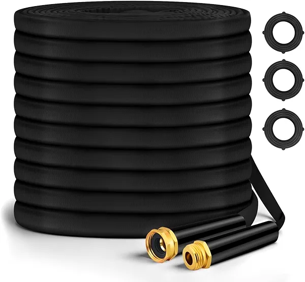 Garden Hose 50FT, Lightweight & Flexible Water Hose,Non-Expanding, 3/4" GHT Leak-Proof Metal Fittings, Kink-Free, Portable, Wear-Resistant for Yard, Lawn, Garden Use