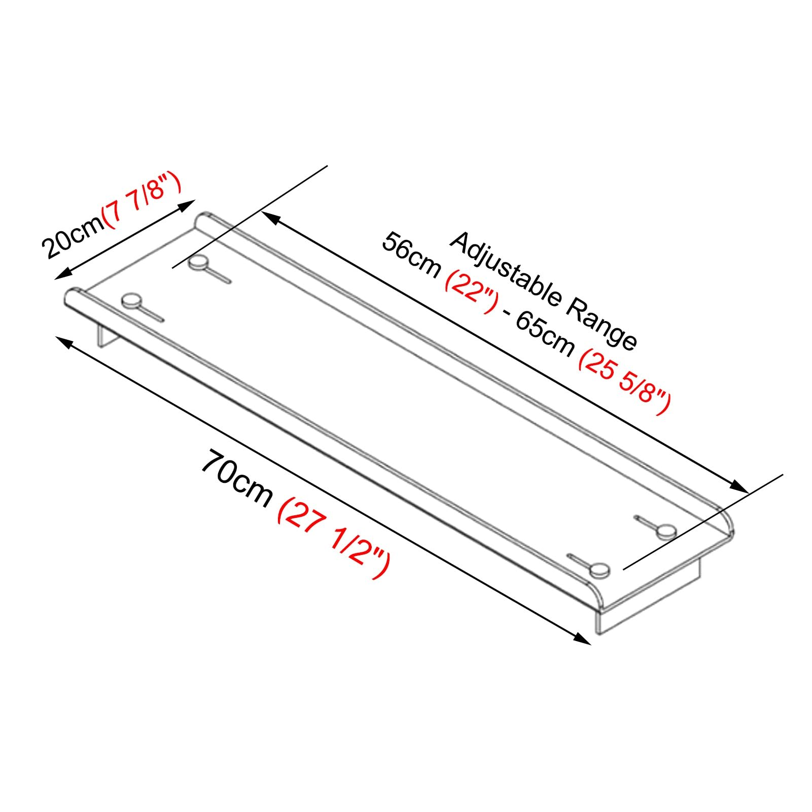 Bandejas para bañera, (es:Bandeja de baño Extensible para bañera, Bandeja de acrílico Transparente para bañera, Estante Transversal con barandilla de 3 cm de Alto, Soportes de Lujo para ba