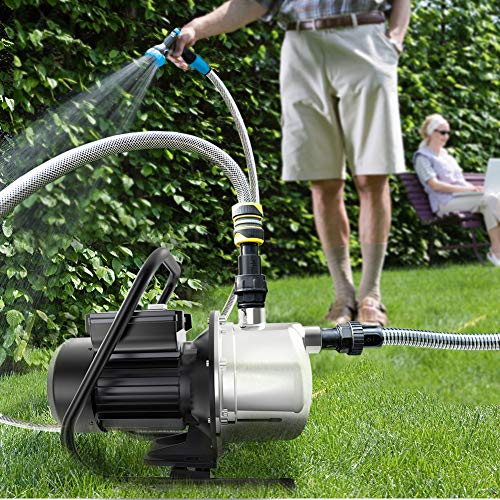 Lanchez 1.6 Hp Shallow Well Pump Garden Pump，Portable Water Transfer Draining Irrigation Pump For Water Removal, Lawn Fountain Pump，Irrigation Pump 1162 Gph 147 Feet Height #TOP7
