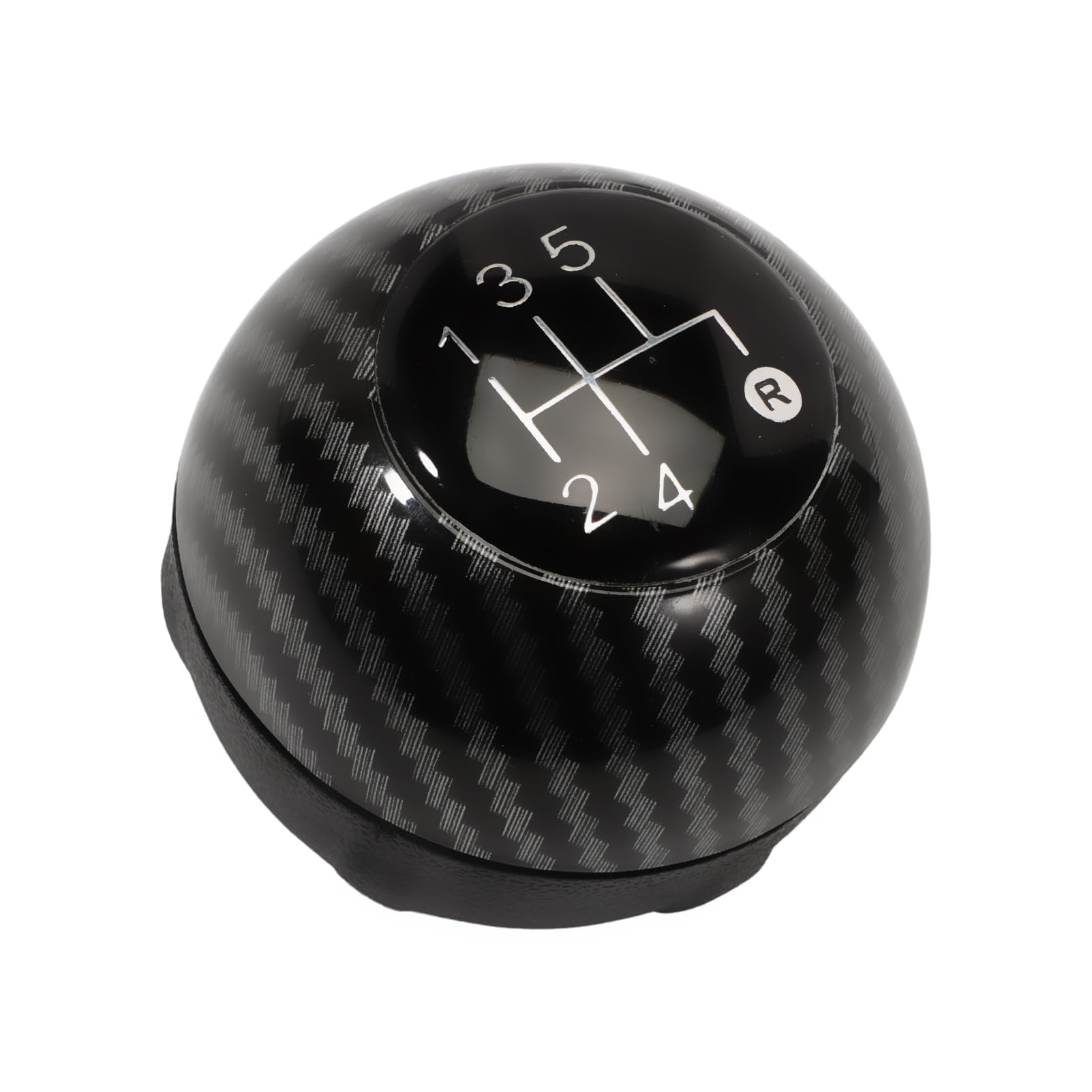 Anlseiod 5 Speed Gear Knob for Fi.at 500 2012-2018, ABS Carbon Fibre Gear Knob Manual Gear Knob