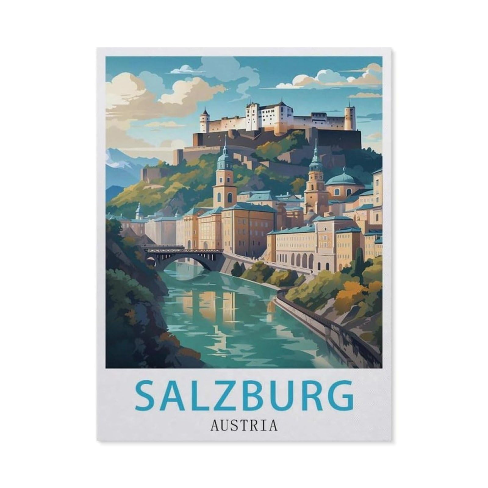 Metal Tin Sign，Salzburg Austria(20x30cm）
