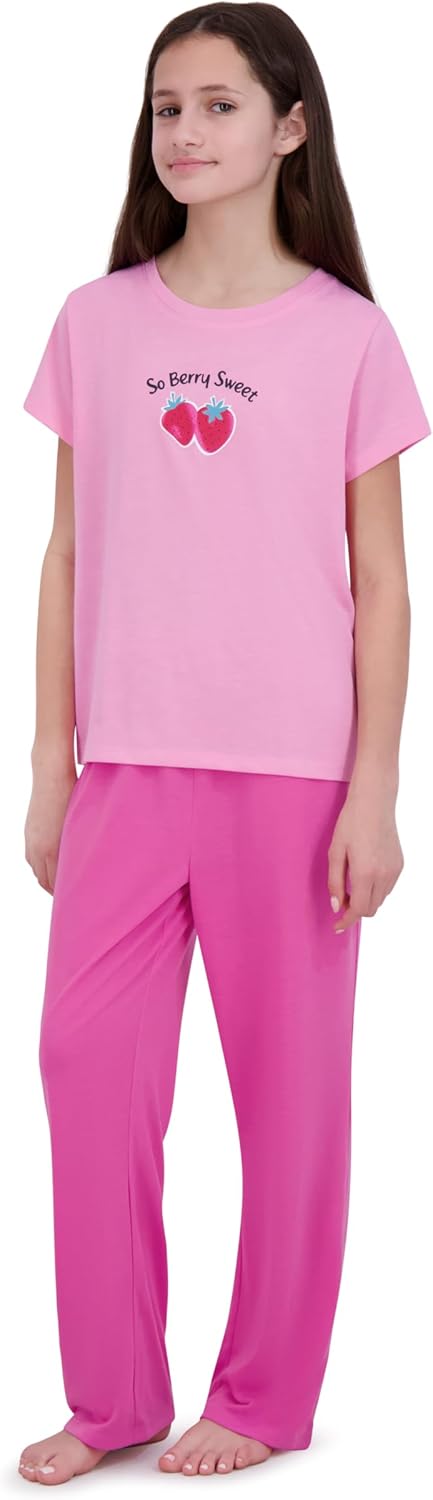 US Angels Girls Pajamas Set - 3-Piece PJs Set, Tee, Pants & Shorts, Soft Girls’ Sleepwear, Teen Kids Pajamas, Sizes 5-16 - Image 7