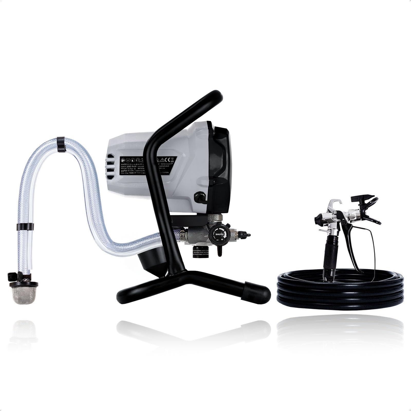 Werku WK501640, Equipo Eléctrico Airless, Calidad Profesional, Potencia 700 W, Caudal 1.2 LPM, Incluye Pistola Pintar, Manguera y Depósito Antigoteo Extraíble
