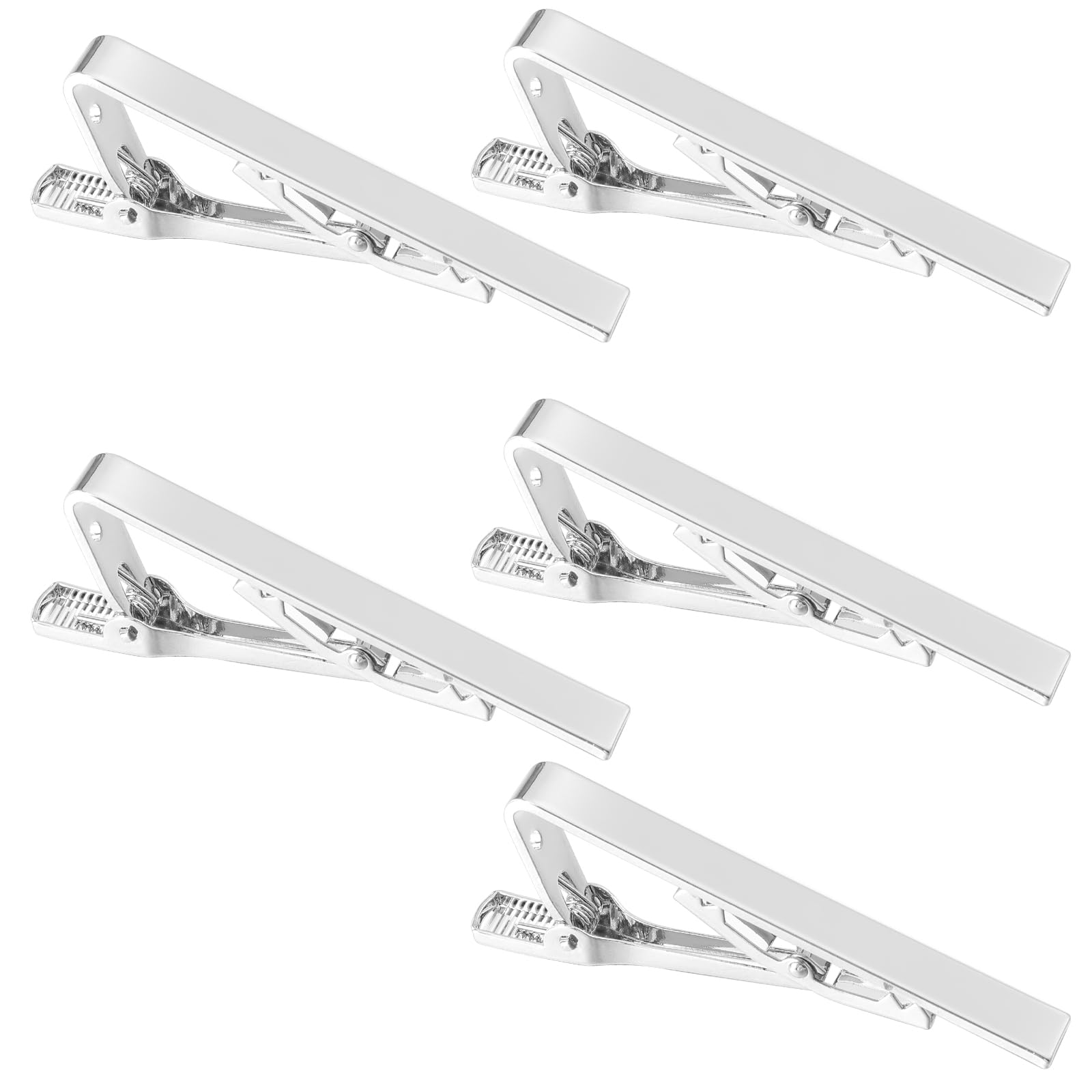 5 sztuk spinek do krawata, srebrne ze stali nierdzewnej, długie style spinek do krawata na wesele, biznes, dla mężczyzn, pomysł na prezent na Boże Narodzenie, Dzień Ojca
