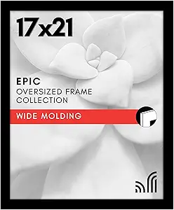 Americanflat 17x21 Picture Frame with Polished Plexiglass - Black Picture Frame - Wide Photo Frames Made of Engineered Wood for Vertical or Horizontal Wall Display - Epic Collection - Black