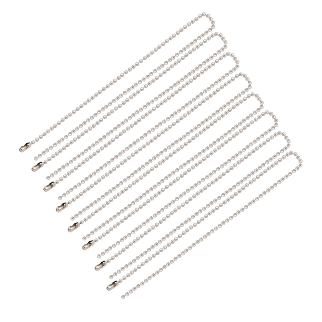 Aexit 8pcs Stainless Lighting fixtures and controls Steel Clasp Ball Chain Keychain Silver Tone 2mm Dia 30cm Length