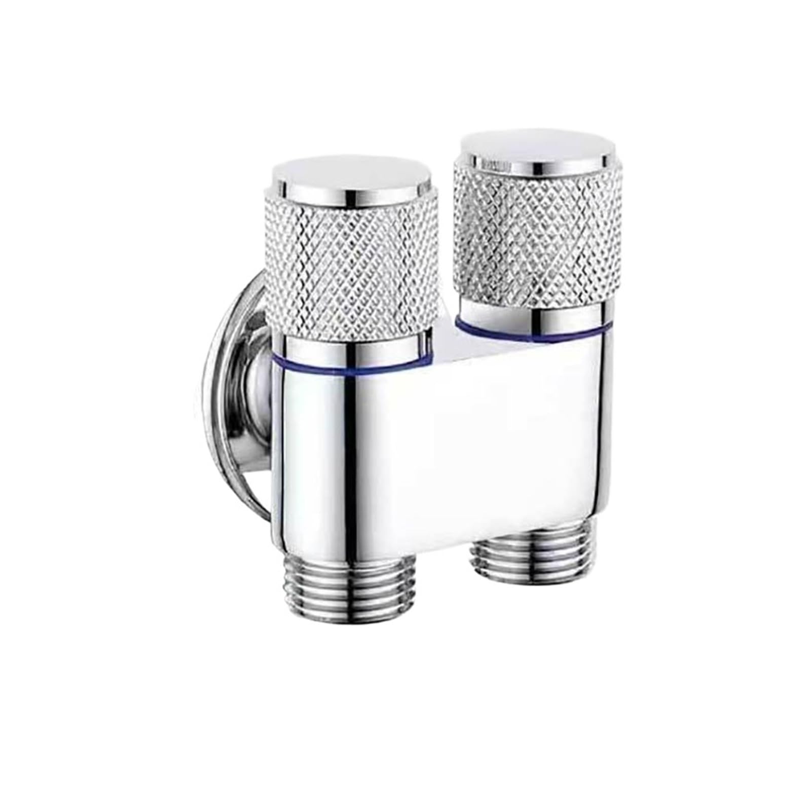 Bvhisehp Silver G1/2 Dual Control Two Angle Valve Water Stop Valve For Washing Machine Toilet Bathroom(Silver)