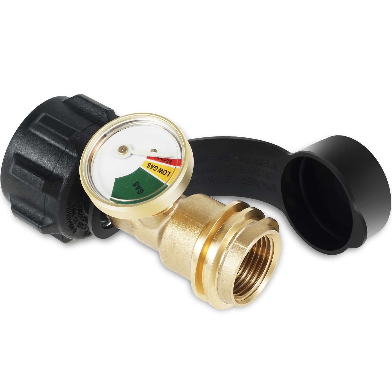 KTZCTPCA Tank Gauge Level Indicator, Propane Gas Pressure Meter, Propane Gas Gauge Leak Detector Gas Pressure Meter, Brass Propane Gas Gauge with QCC1 Connection for Gas Cylinder Heater (1)