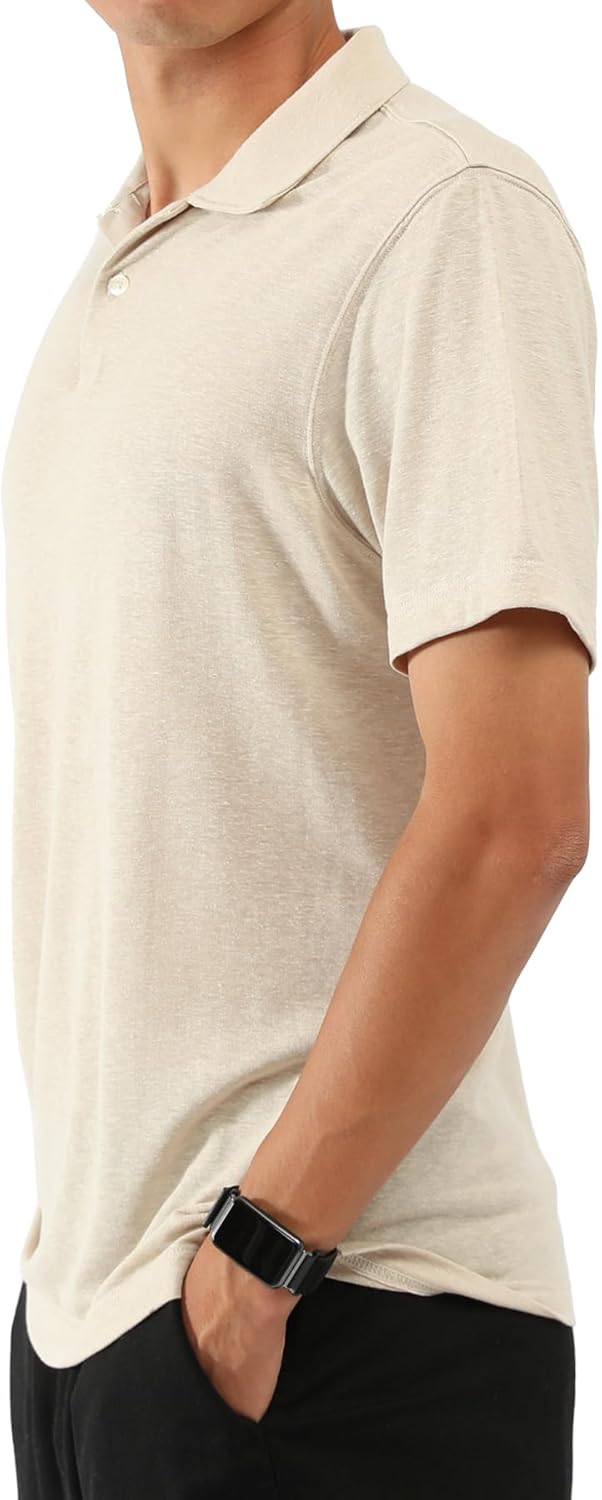 Men's Polo Shirts Short Sleeves V Neck Pullover Lightweight Summer Casual Golf Shirts