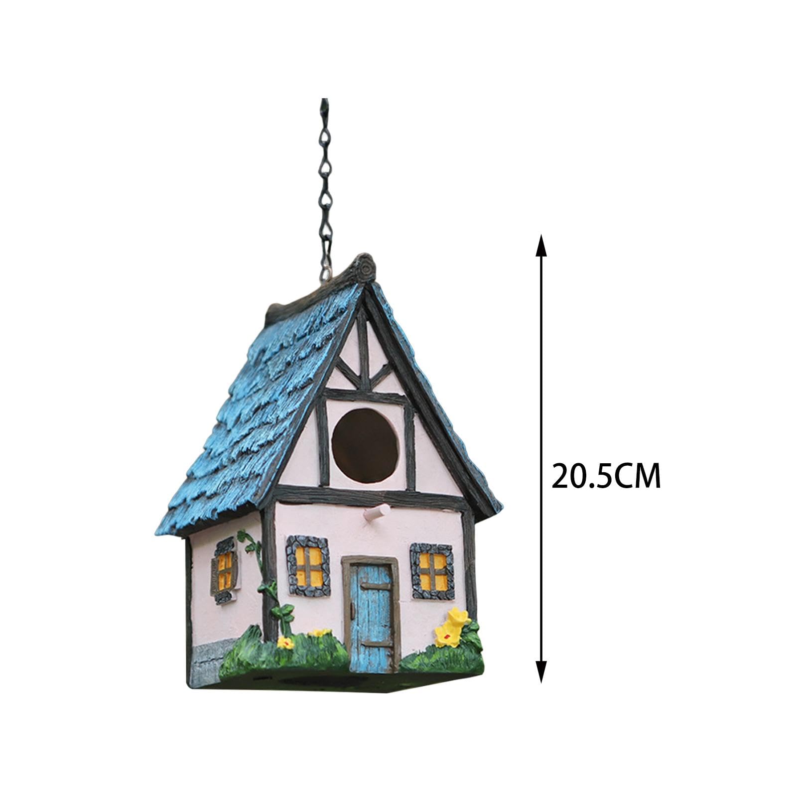Casetta Uccelli Casa Uccelli Rifugio Nido Decorazione Giardino Resina Artigianale Facile da Appendere Pulizia Rapida Adatta a Uccelli Piccoli Cortile, Rosa