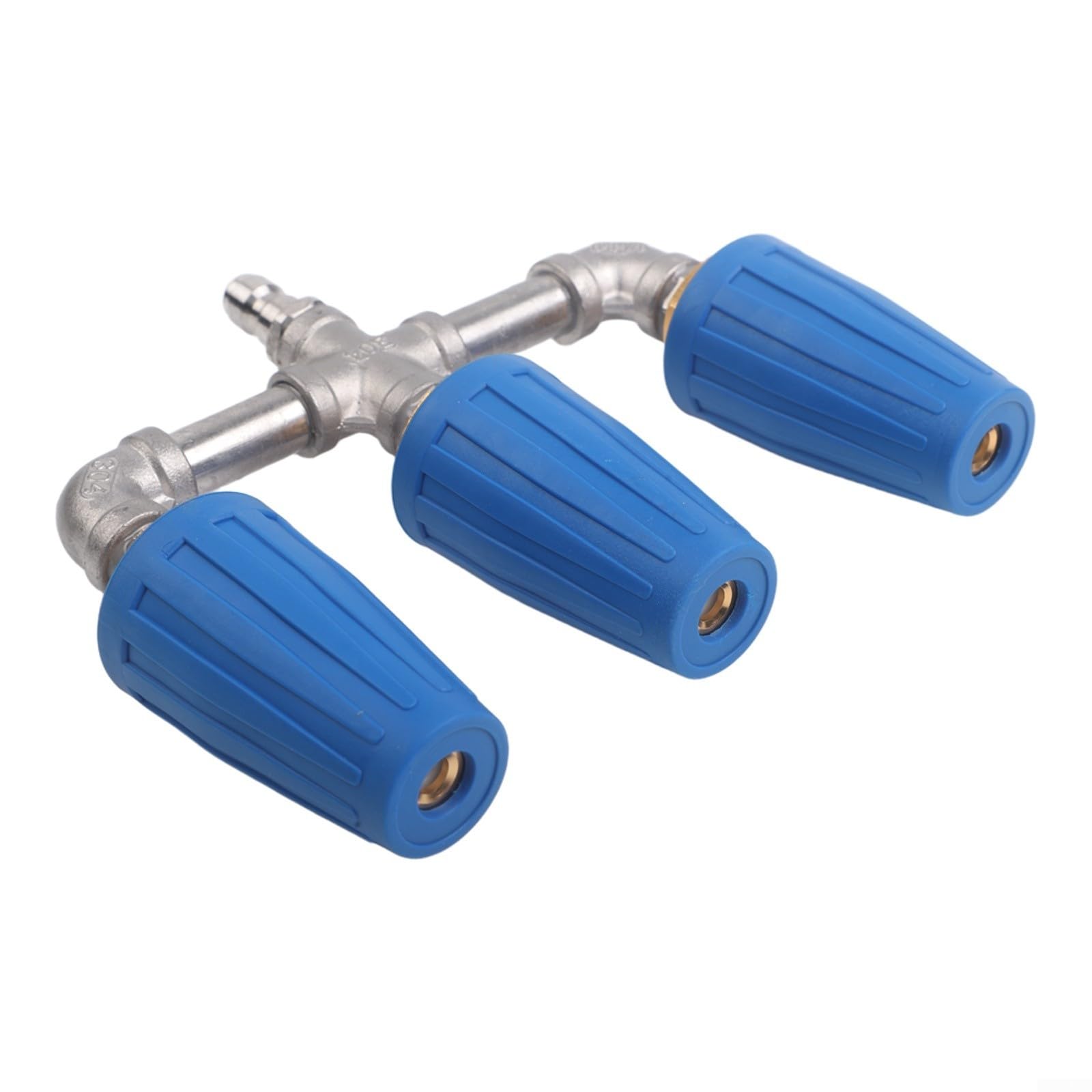 Boquilla de alta presión, Triple Turbo 360 Cabezal de pulverización limpiador giratorio, Lotus Spray Dual Outlet para equipo de lavadora (azul)