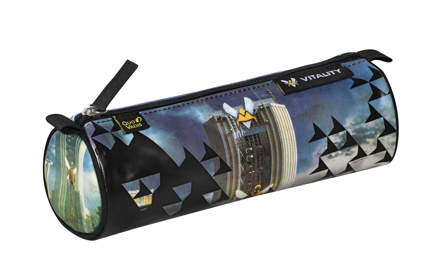 Quo Vadis - Pencil case - Round - Vitality - Multicoloured - 8x23x8cm - Canvas (Polyester) - 1 Compartment(s)