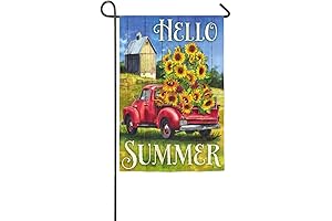 Hello Summer Playing Field Corner Flags Truck Garden Flag 12 Inch X 18 Inch