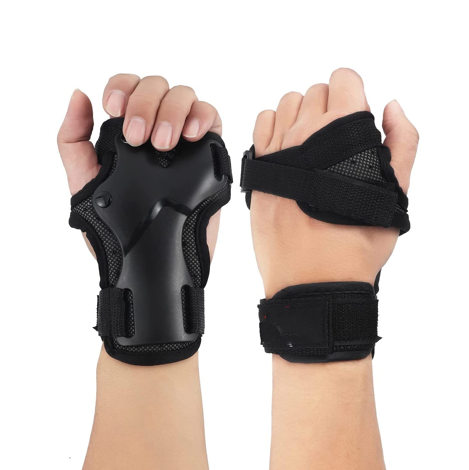 1 Paio Polso Traspirante Avanzata,Guanti da Sci Estesa Polso, Palmi Protezione Roller Skating Guanti Antiscivolo Regolabile