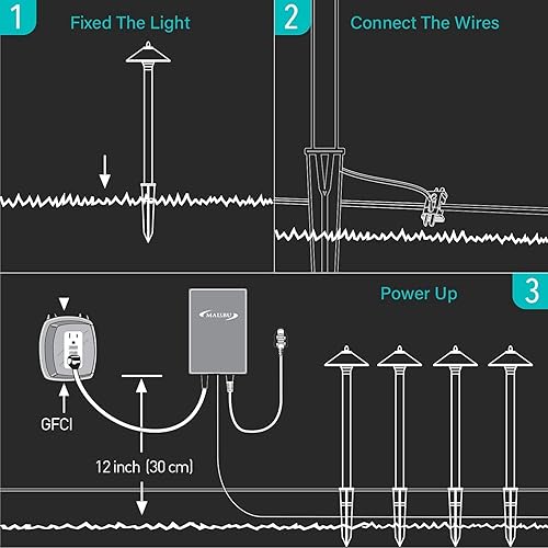 Miniatura 8 de Malibu Luces de camino de bajo voltaje 10W Iluminación de paisaje al aire libre 2700k Luces blancas cálidas Pasarela Luces Bronce Metal Pro Style