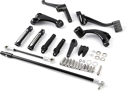 Miniatura 150 de TCT-MOTORPARTS Juego completo de clavijas de pie para Harley Sportster XL883 XL1200 1991-2003 negro 2002 2001 2000 1999 1998