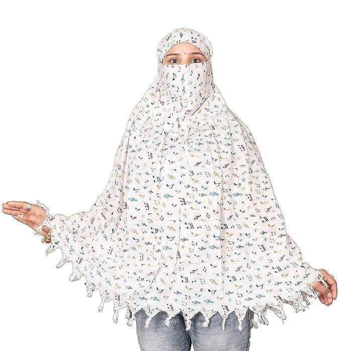 Image of ladies face protection cotton scarf, protection from uv rays, scarf of cotton, cotton face mask for summer, white hijab for girls, two wheeler scarf for ladies.