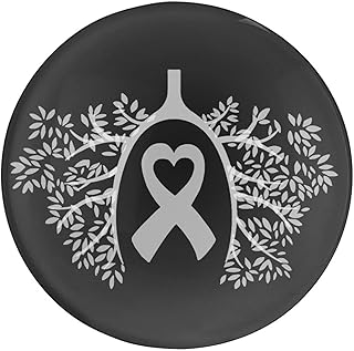 Lung Cancer Awareness Flags Round Glass Refrigerator Magnets,Fun Patriotic Pattern Reusable Decorative Magnetic Strips for Office Kitchen Cabinet 2 PCS