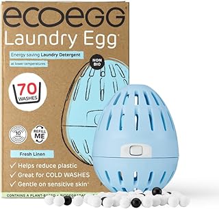Ecoegg Laundry Egg – Fresh Linen | 70 Loads Refillable Laundry Detergent | Non-Bio, Hypoallergenic, Eco-Friendly, Great for Sensitive Skin