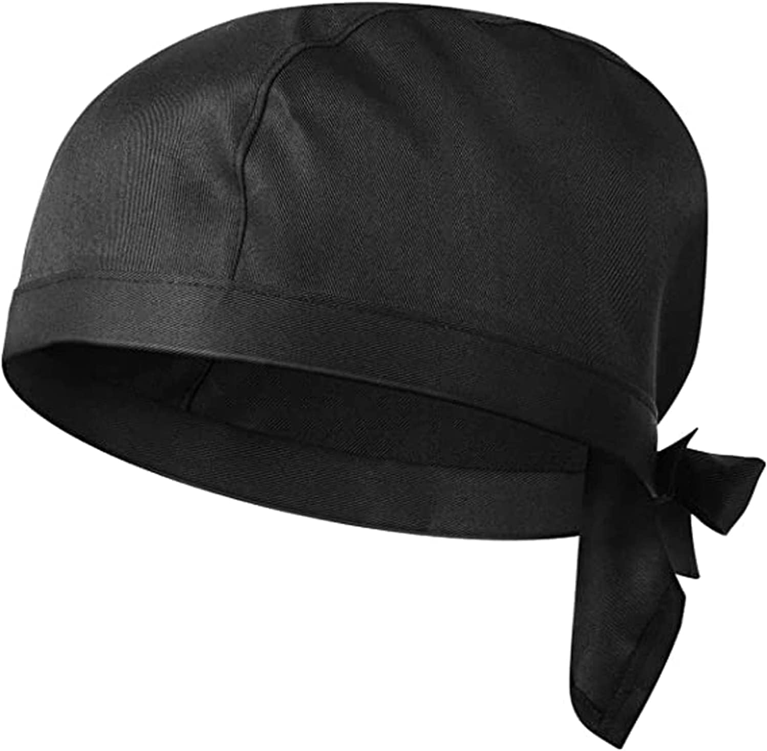 Chef Hat, Kitchen Cooking Hat, Chef Uniform Lace Up Cap, Safe and Skin Friendly, Soft, Comfortable, Dustproof and Durable, Unisex, Can Be Used for Barbecue, Kitchen, Restaurant, Dessert, Etc, Black