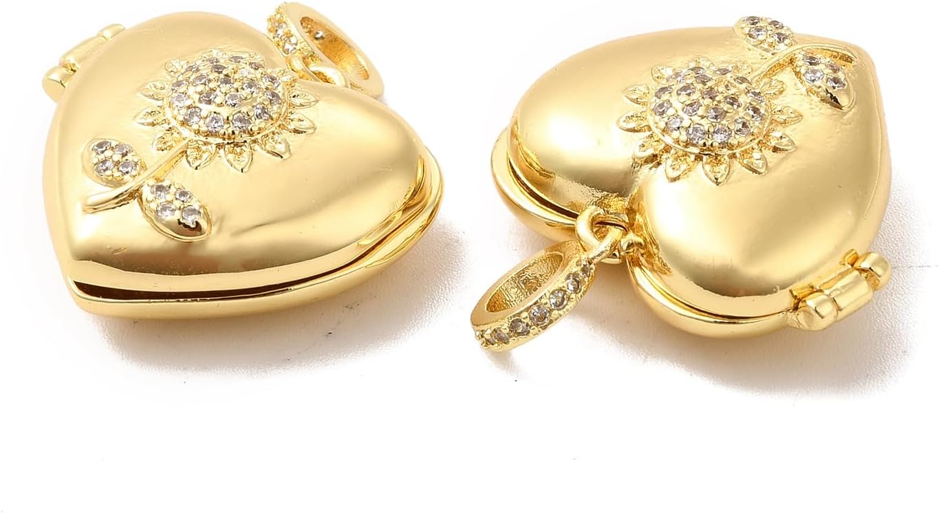 LiQunSweet Mixed Cross Heart Flower Shell Theme Locket Charms for DIY Jewelry Necklace Earring Bracelets Keychain Decor