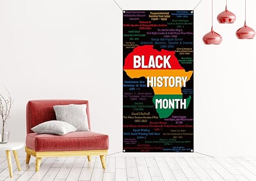 Miniatura 5 de Nepnuser Cubierta de puerta del mes de la historia negra Afroamericano Febrero Festival Decoración Escuela Aula telón de fondo puerta delantera