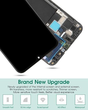 for Samsung Galaxy A20 Screen Replacement SM-A205F/DS SM-A205FN/DS SM-A205U LCD Display Touch Digitizer Glass Black with Frame