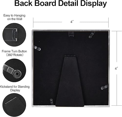 Vista 109 de Marco de fotos de 4 x 6 pulgadas, color dorado mate, moderno, simple, delgado, de aluminio, con vidrio real HD, pantalla para collage de mesa