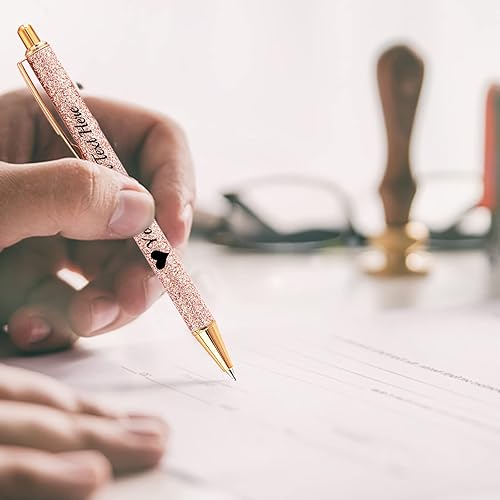 Miniatura 5 de Bolígrafos de purpurina personalizados con nombre impreso, bolígrafo personalizado con barril de metal, retráctil, bonito y elegante, regalos