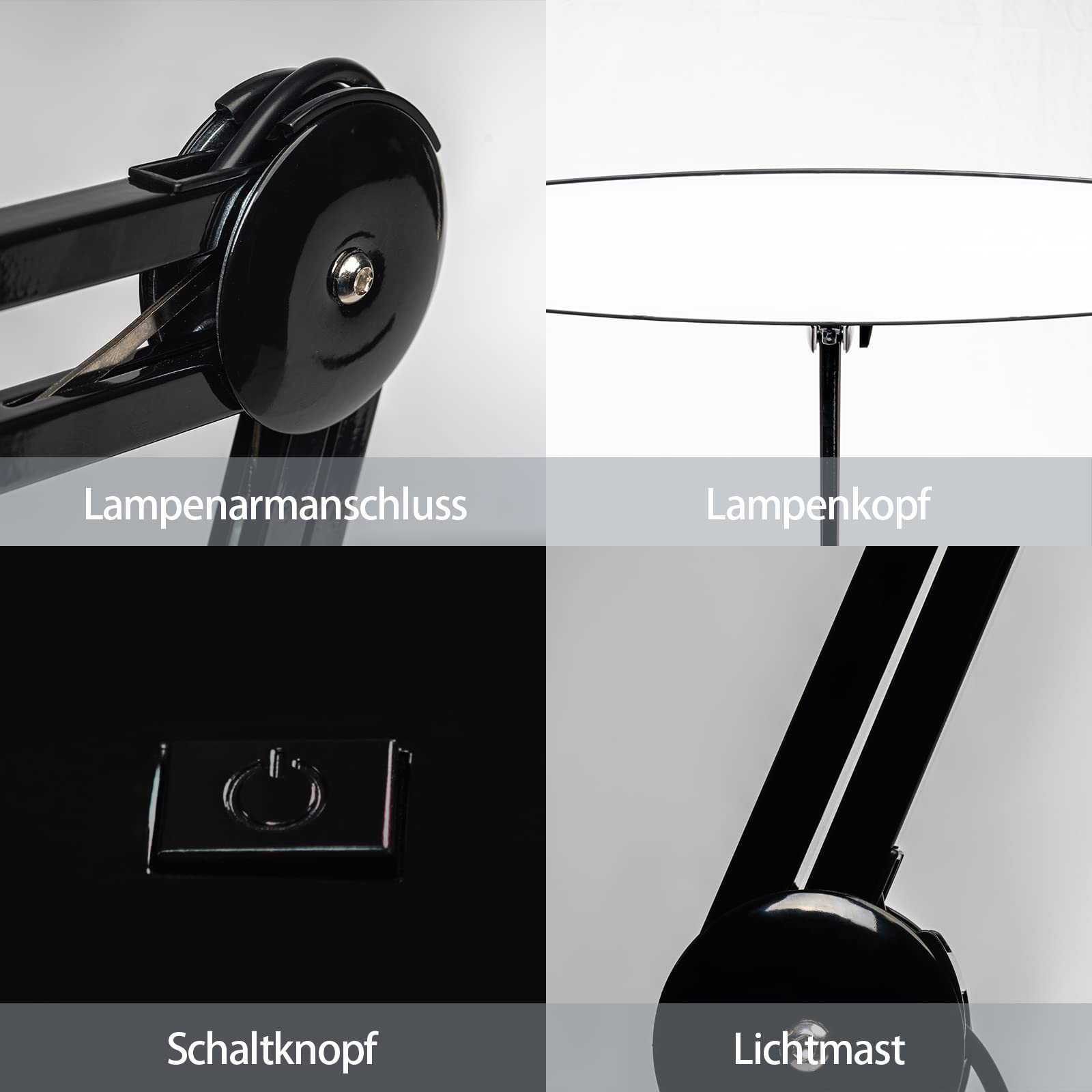 Lampada da Scrivania Morsetto, Lampada da Tavolo Dimmerabile per la Lettura di Architetto da Ufficio, LED Luminosi 117PCS, Lampada da Studio con Braccio Girevole in Metallo da 2200 lumen