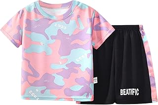 Conjunto de chicos de 6 años de edad Jogging niño niños niñas manga corta secado rápido ropa deportiva color top Shorts Sportsuit Tops Pantalones cortos trajes ropa de gran tamaño niños
