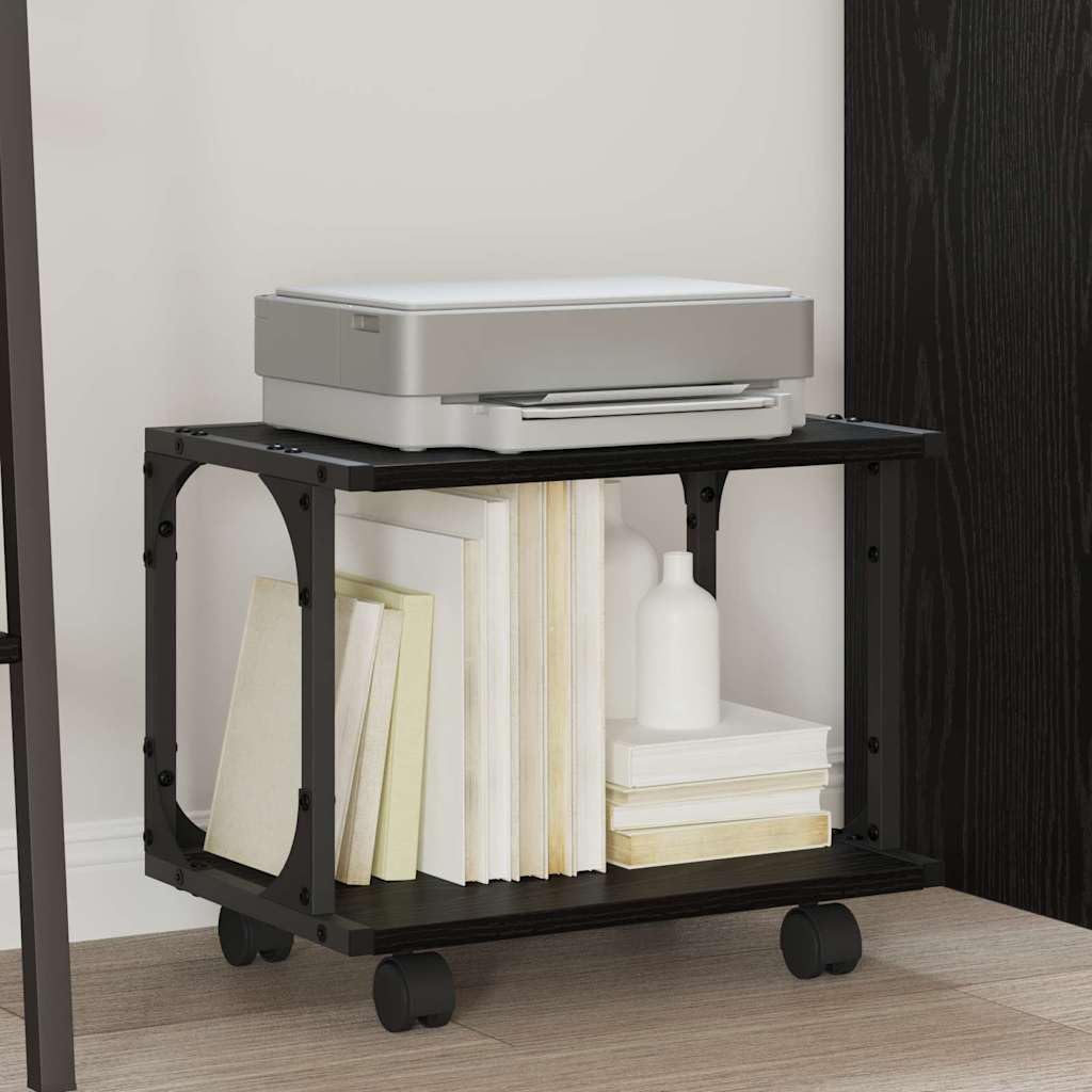 Soporte para impresora, aspecto de roble, 41 x 28 x 33,5 cm, mesa auxiliar para oficina, salón, dormitorio