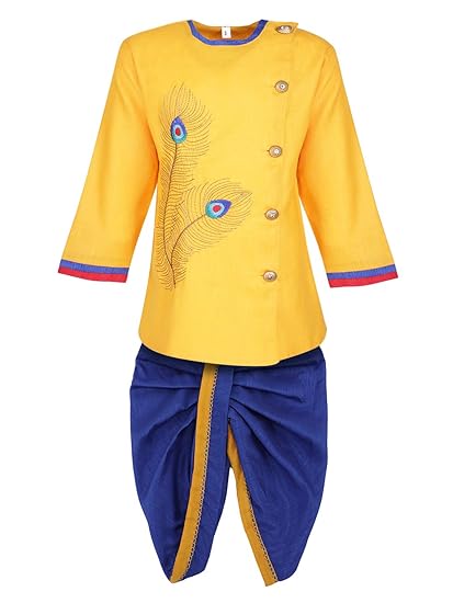 Ahhaaaa Kids Ethnic Cotton Kurta and Dhoti Pant Set for Boys