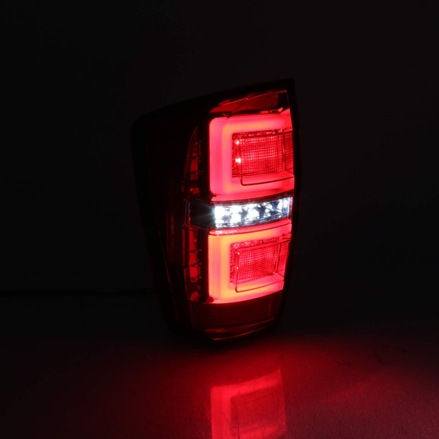 AKKON - Fits 2016-2022 Toyota Tacoma [C-Tube] LED Red Clear Tail Light Brake Lamp Driver + Passenger Pair