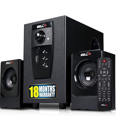 iBELL E240BT 2.1 Channel Home Theatre Multimedia Speaker System RMS 20Watts with Bluetooth | FM | USB | SD | Full Remote - Black