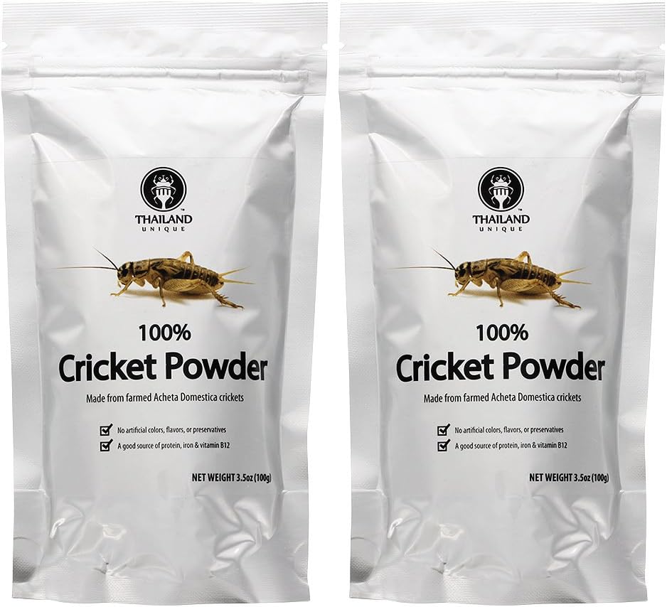 Thailand Unique Cricket Powder 2-Pack (100% Cricket; .44 Lb; 70g protein Per Cup)