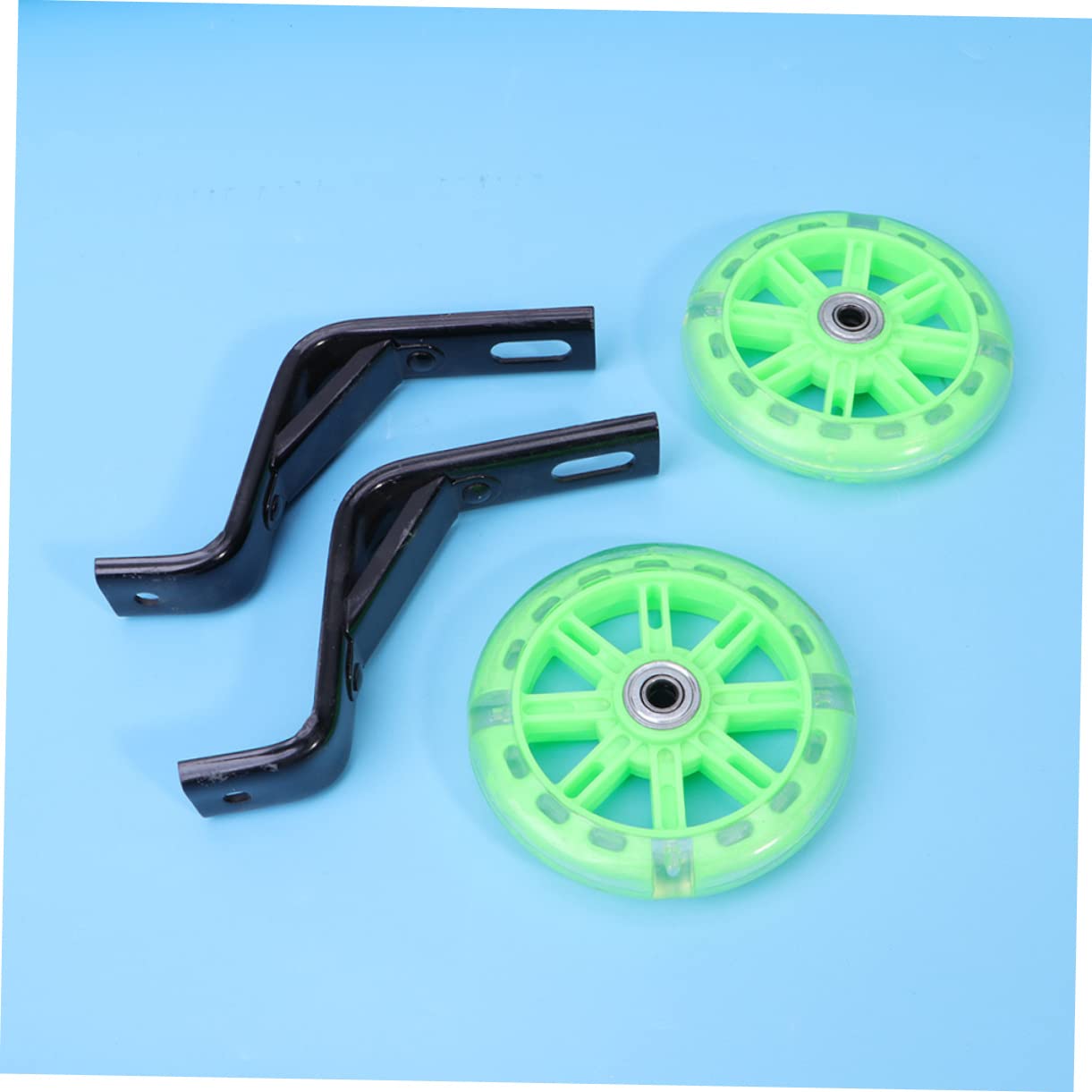 WOONEKY Ruedas De Entrenamiento De Bicicleta Soporte para Niños Ruedas De Entrenamiento para Niños Pequeños Niños Estabilizadores Visera Rueda De Entrenamiento Comercial Green