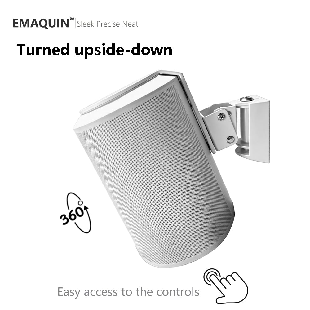 Lot de 2 supports muraux pour haut-parleur Sonos Era 100 (comprend 2 pièces, pivotants et inclinables, métal robuste, finition peinture durable, facile à installer, compatible avec Sonos Era