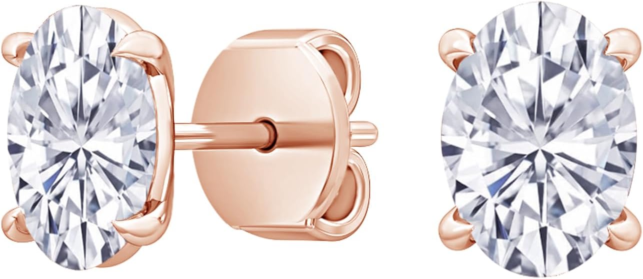 Houston Diamond District IGI Certified LAB GROWN Diamond Stud Earrings for women 4 Prong Push Back (E/F Color VS2/SI1 CLARITY)