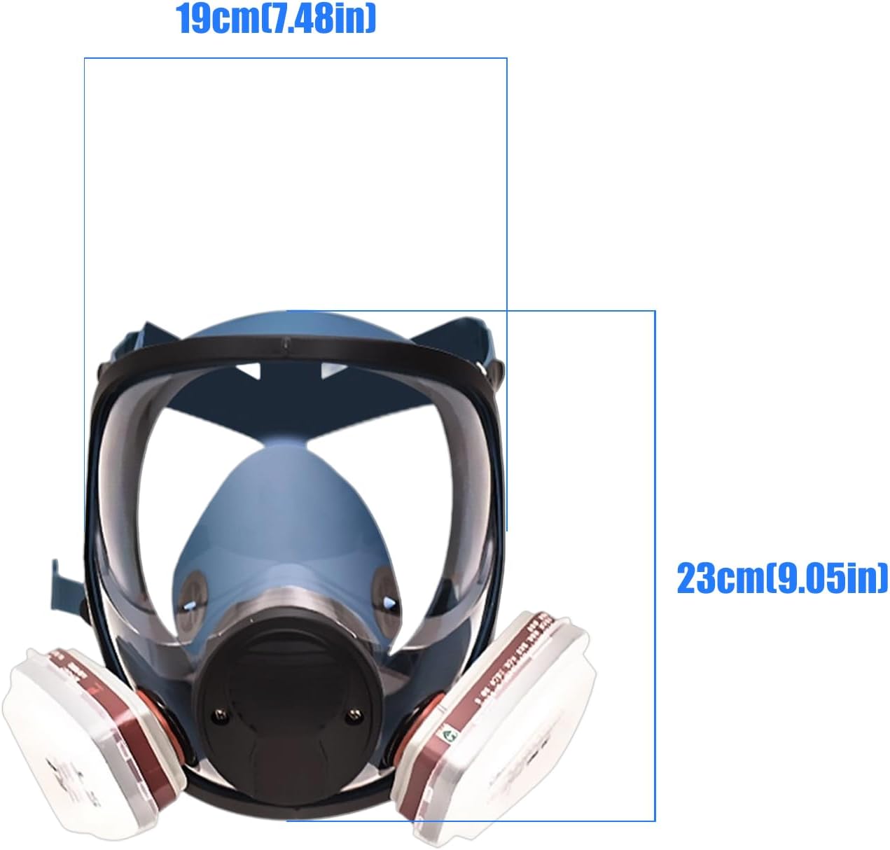 Respirator With, Half Face Respirator with Cartridges & Pads for Painting, Sanding, Woodworking, 9 X 7.5 Inches