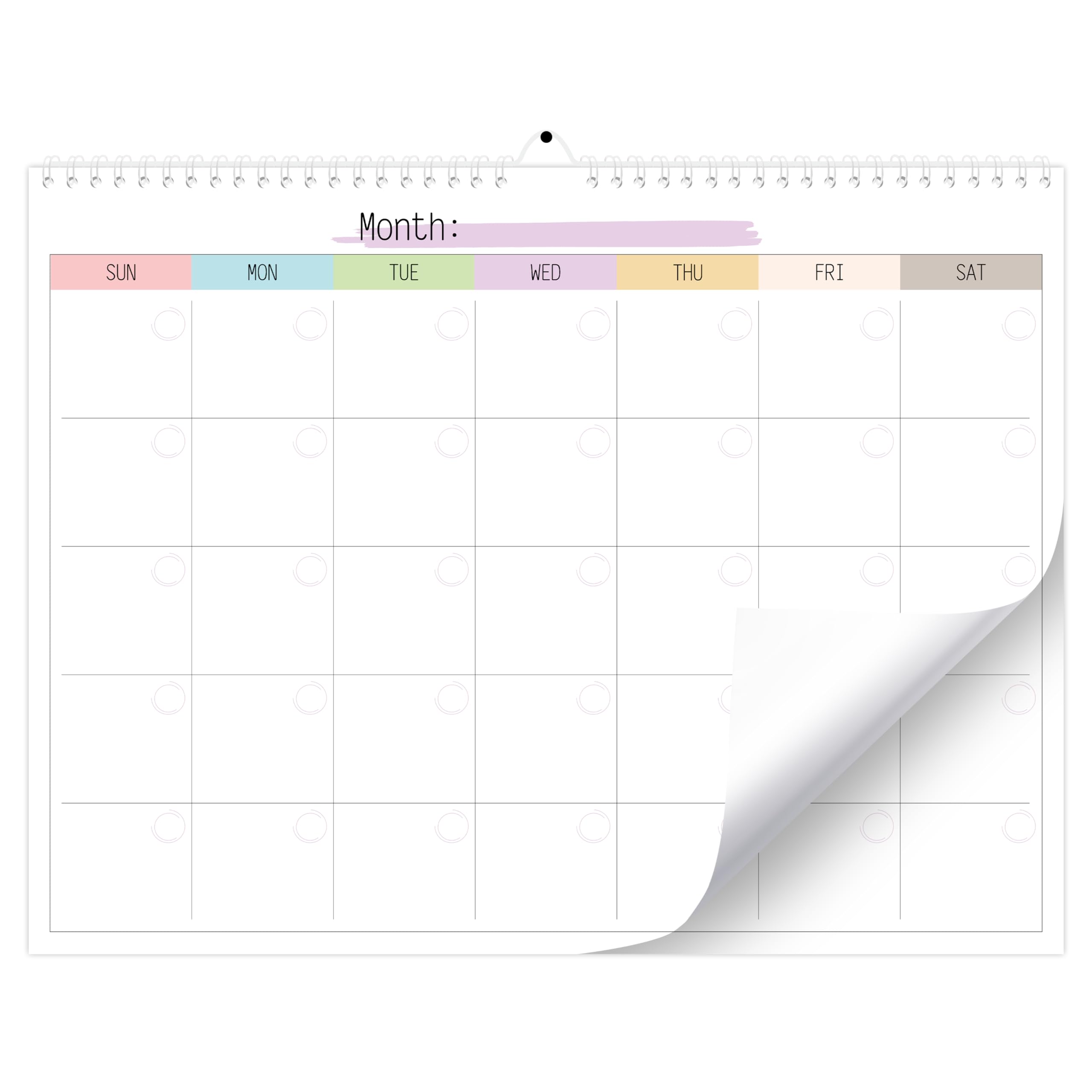 KMQOY Blank Monthly Weekly Wall Calendar 2024, Undated Monthly Academic Calendar Planner for Organizing Home Office 11" x 14.5"