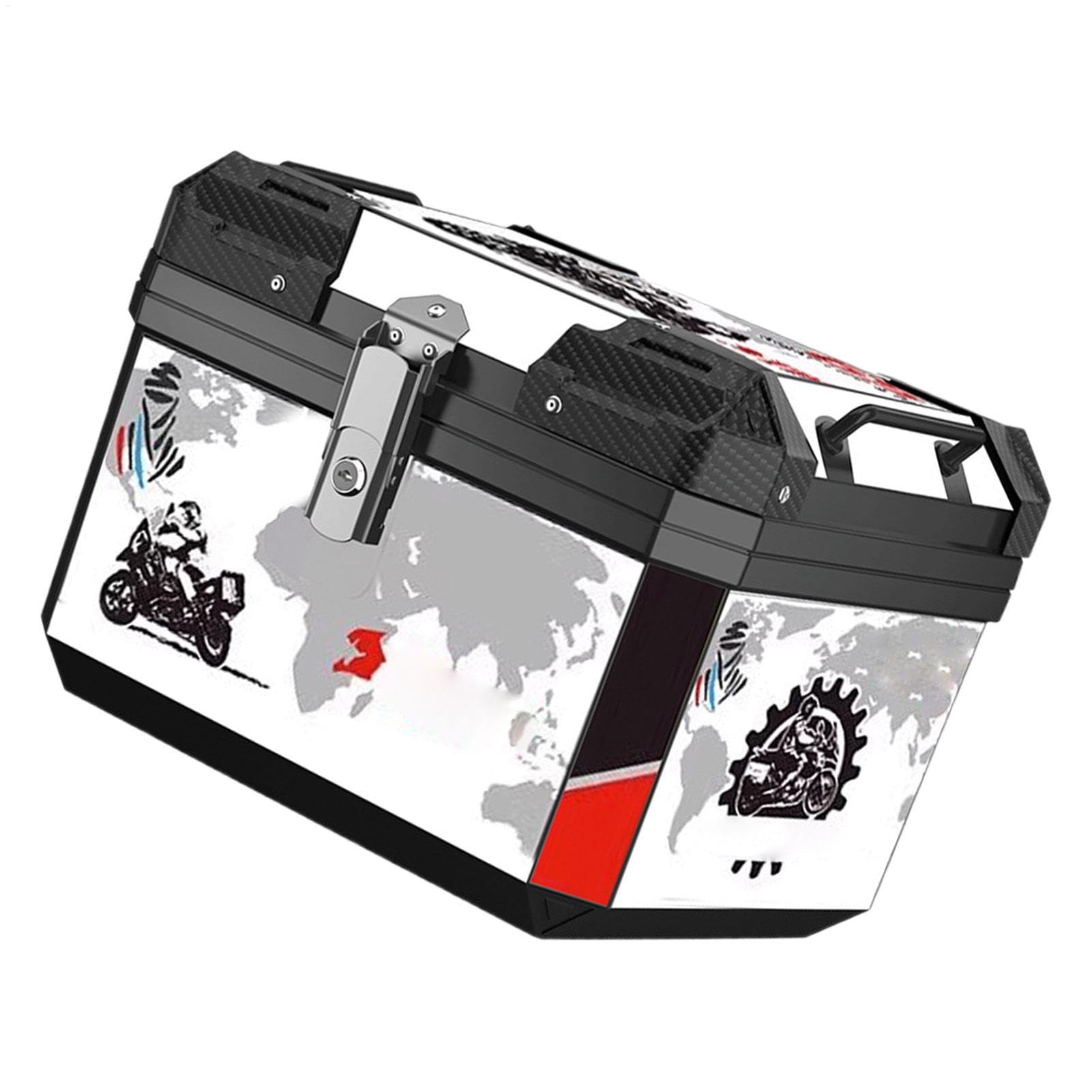 Caja para Maletero de Motocicleta, Caja Trasera de Maletero, Resistente al Agua, Organizador de Almacenamiento de Capacidad, 45 L, Soporte para Polvo del Portador, Accesorios