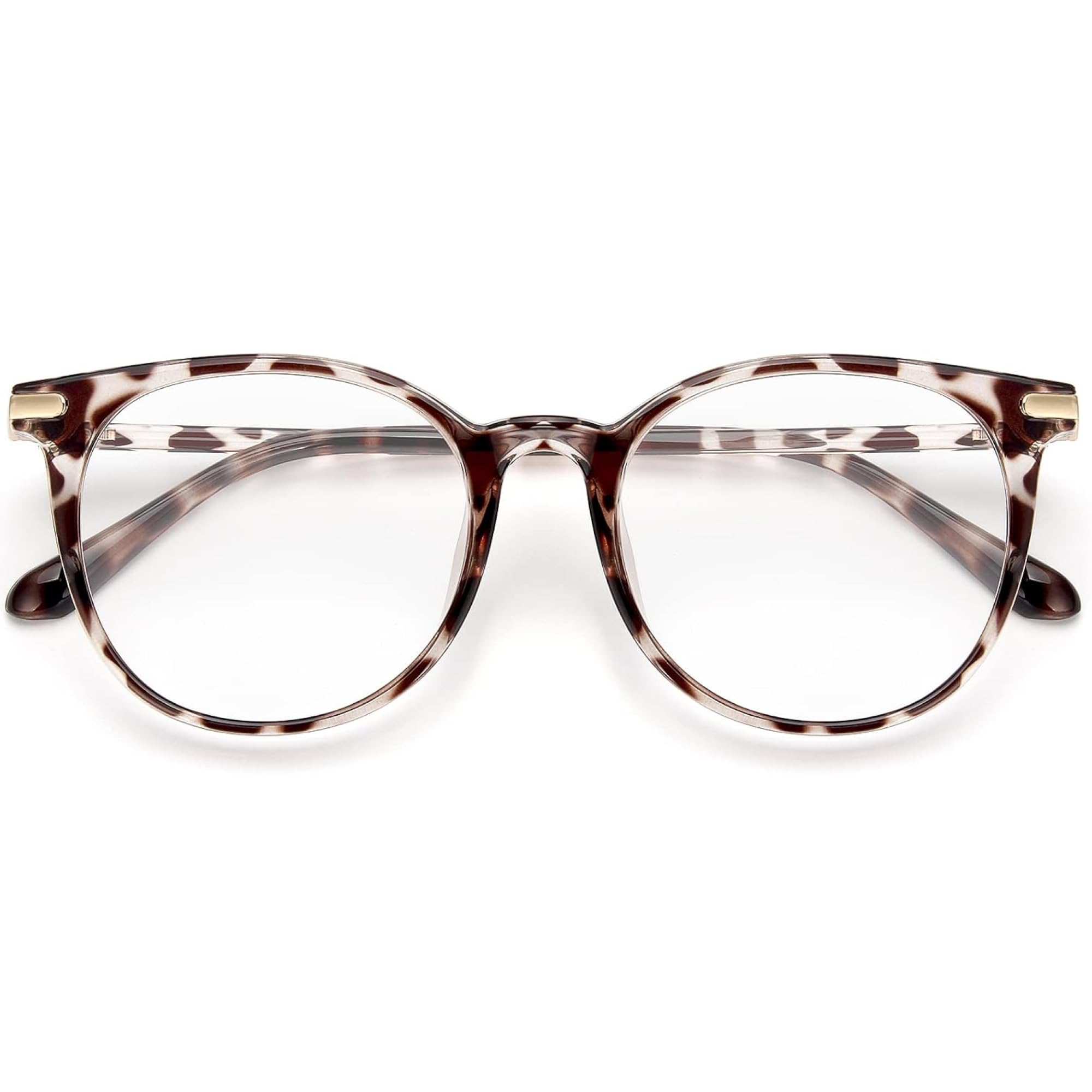 Gafas Gaoye con bloqueo de luz azul, montura redonda retro, antifatiga visual, para ordenador, para mujeres y hombres *Leopardo